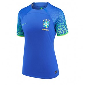 Brasilien kläder Kvinnor VM 2022 Bortatröja Kortärmad